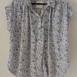 Lucky Brand Floral Button-Down Dolman Popover